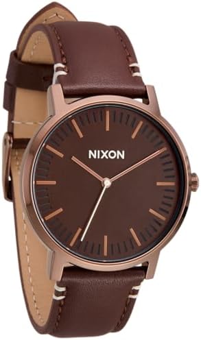 Amazon.com: NIXON Station Chrono Leather A1163 - Chocolate